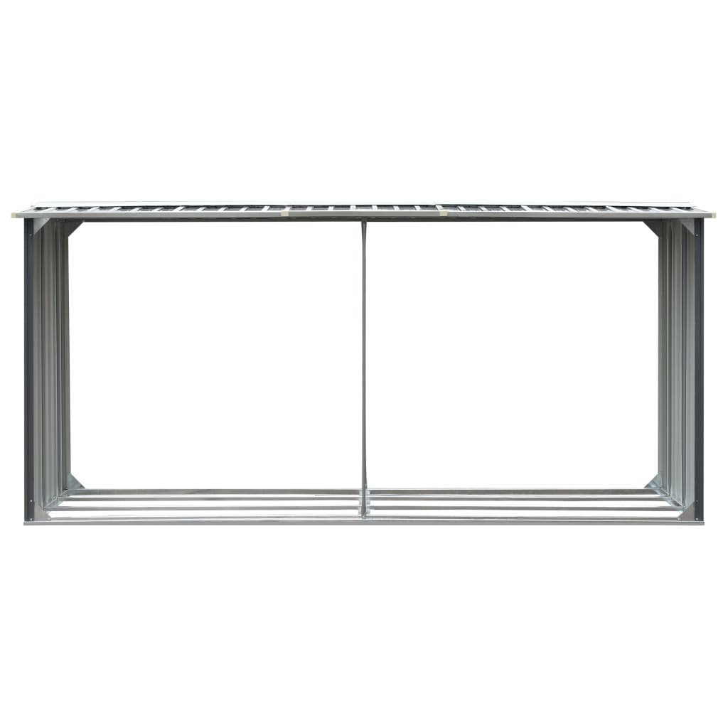 vidaXL Casetilla para leña acero galvanizado gris 330x92x153 cm