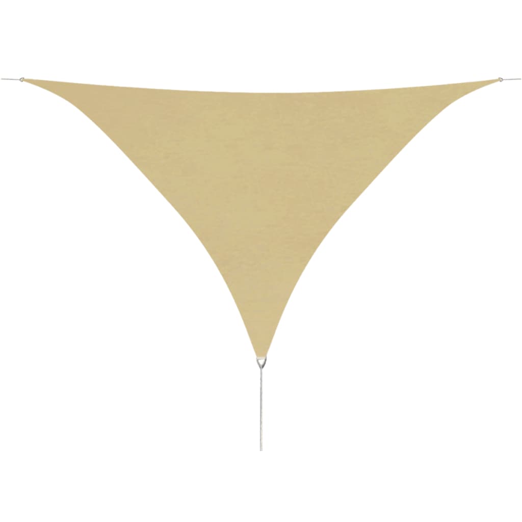 vidaXL Toldo de vela triangular tela Oxford beige 5x5x5 m