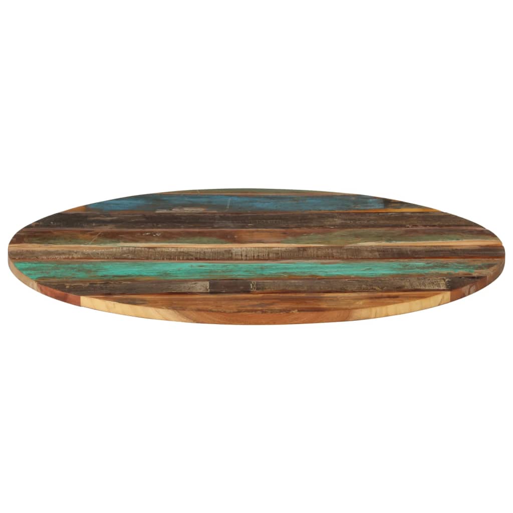 vidaXL Tablero de mesa madera maciza reciclada Ø80x(1,5-1,6) cm