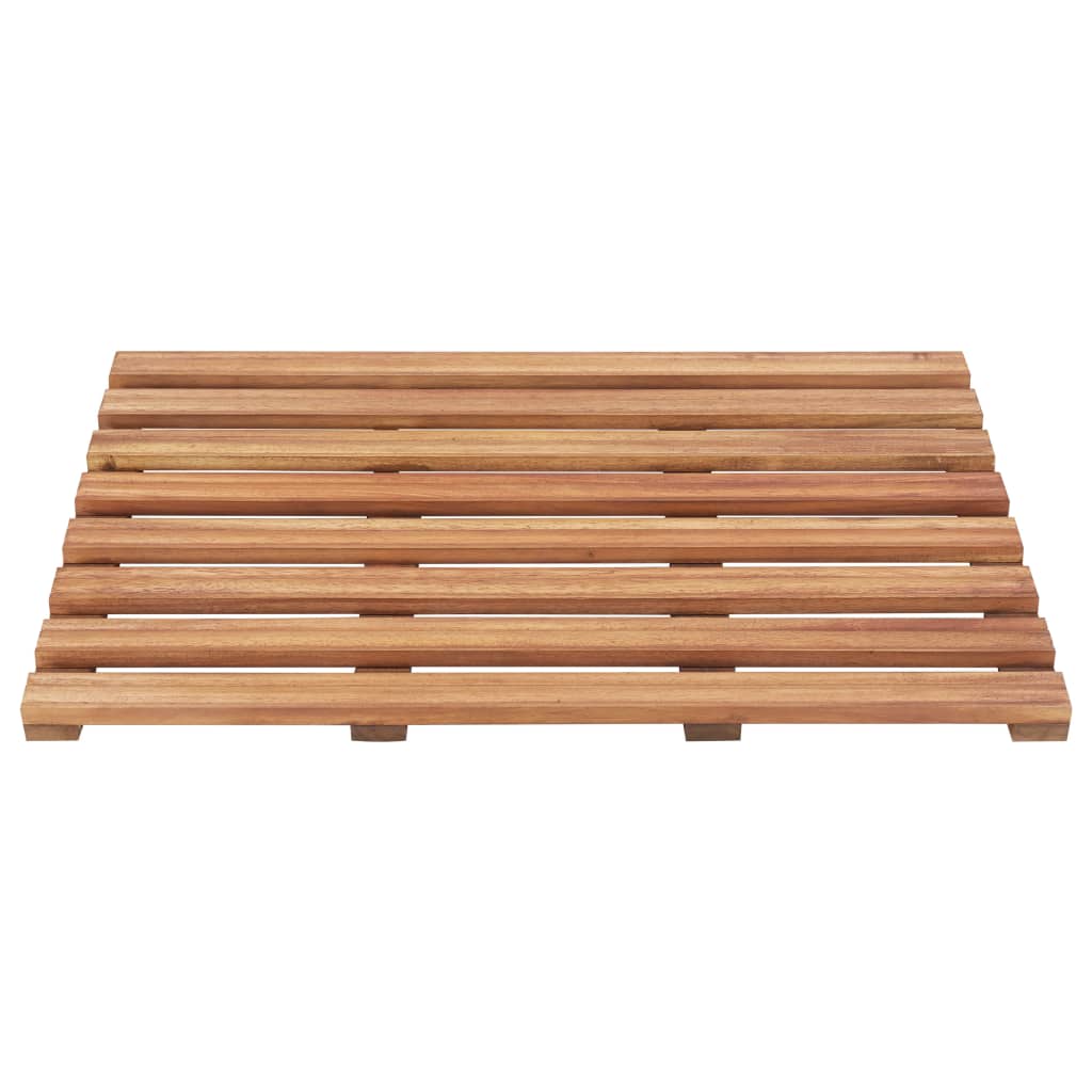 vidaXL Alfombrillas de baño 2 uds madera maciza de acacia 56x37 cm