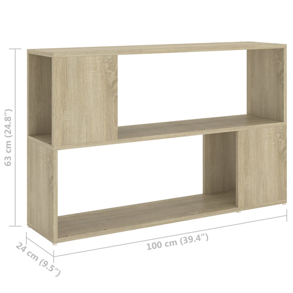 vidaXL Librería de madera contrachapada roble Sonoma 100x24x63 cm