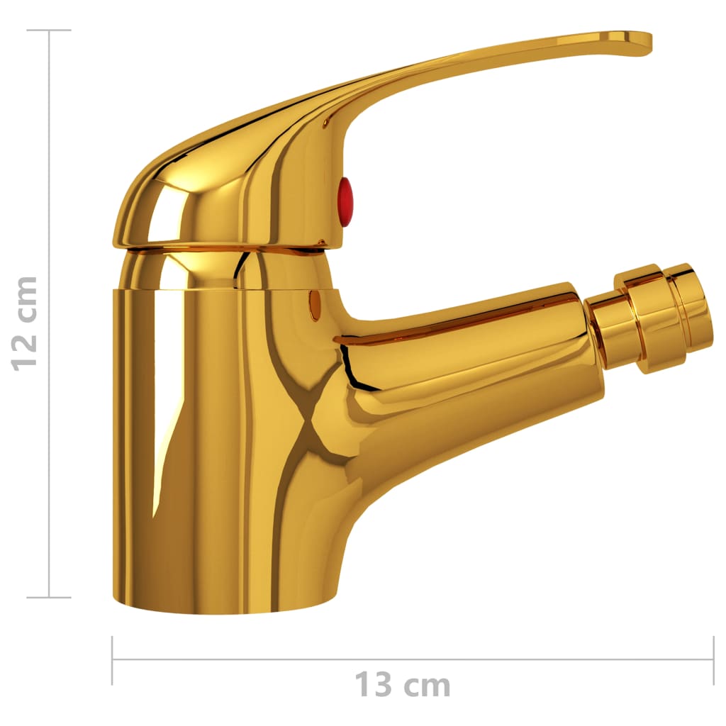 vidaXL Grifo mezclador de bidé dorado 13x12 cm