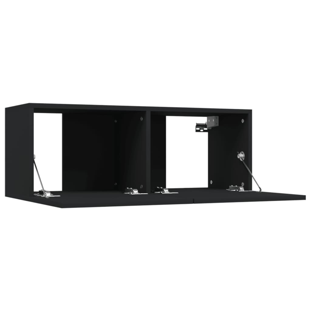 vidaXL Muebles para TV 2 uds madera contrachapada negro 80x30x30 cm