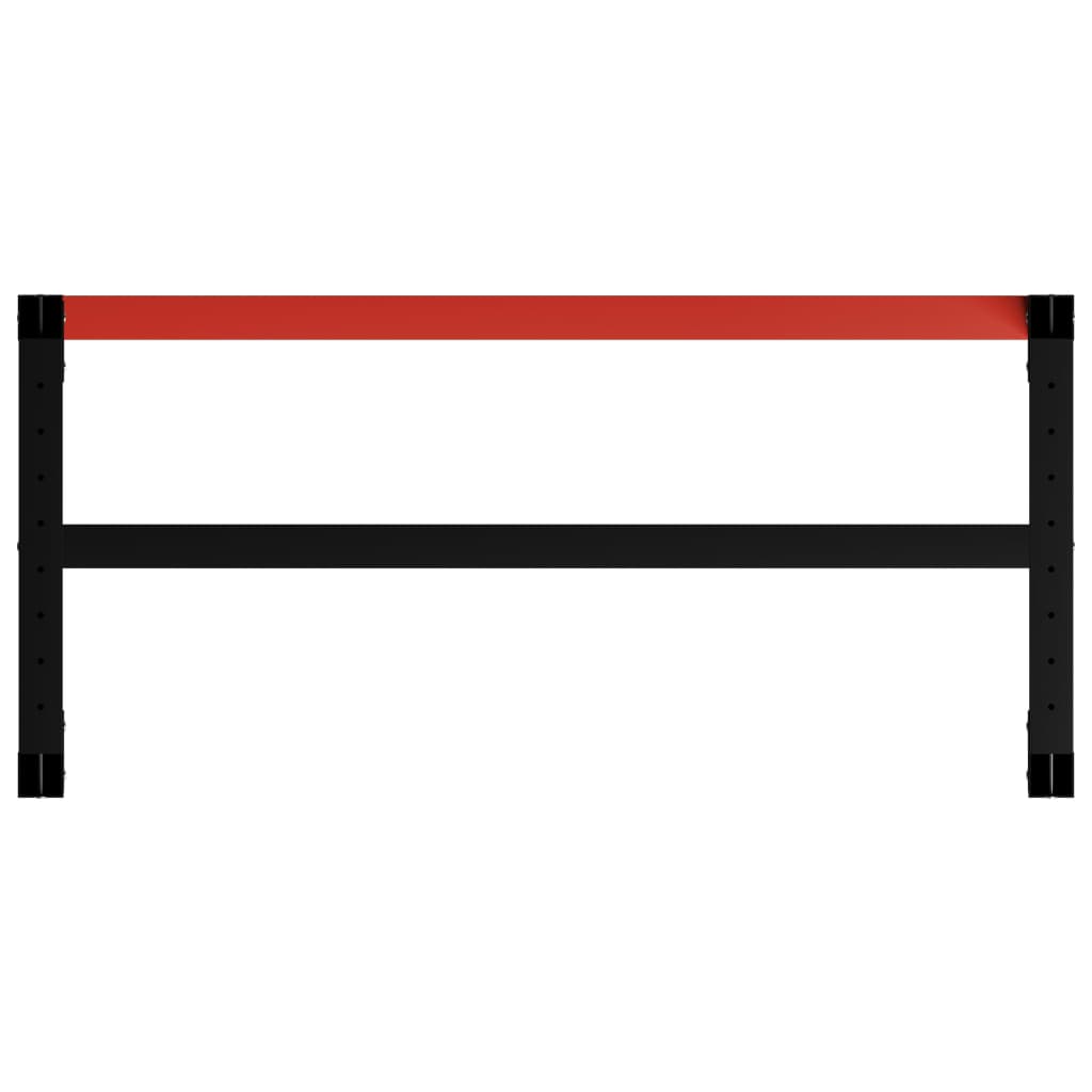 vidaXL Estructura de banco de trabajo metal negro y rojo 120x57x79 cm