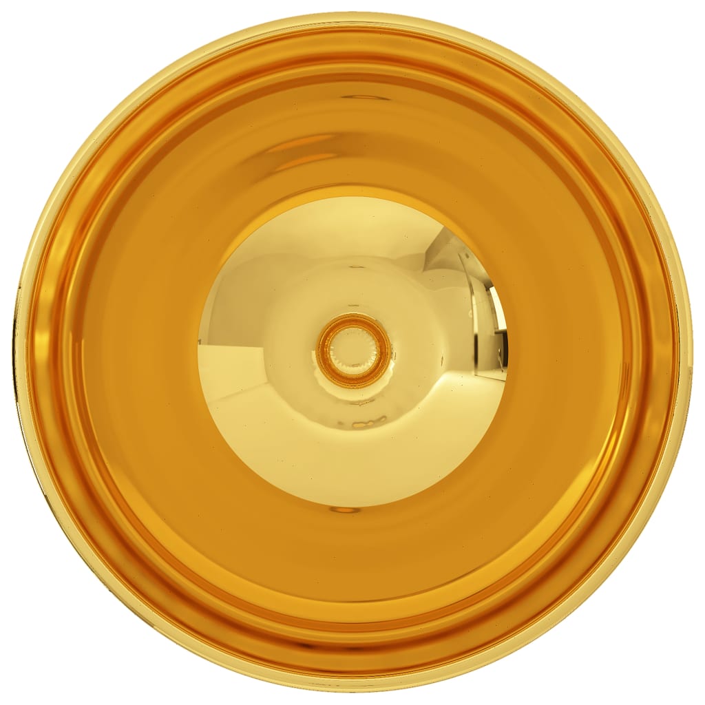 vidaXL Lavabo 32,5x14 cm cerámica dorado