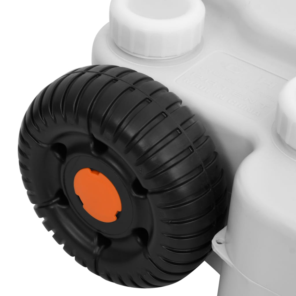 vidaXL Depósito de agua con ruedas para camping gris 30 L
