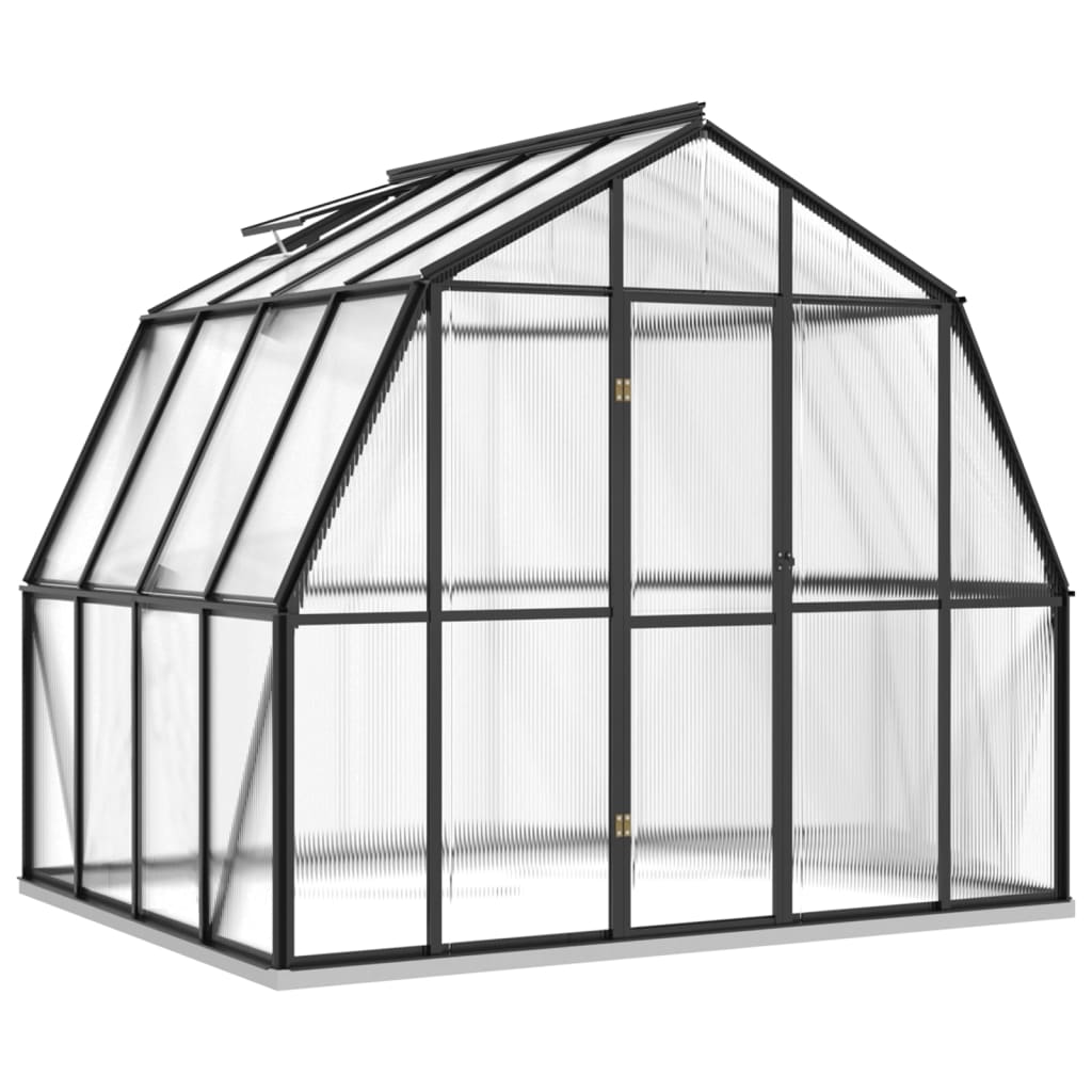 vidaXL Invernadero con estructura de aluminio gris antracita 6,43 m²