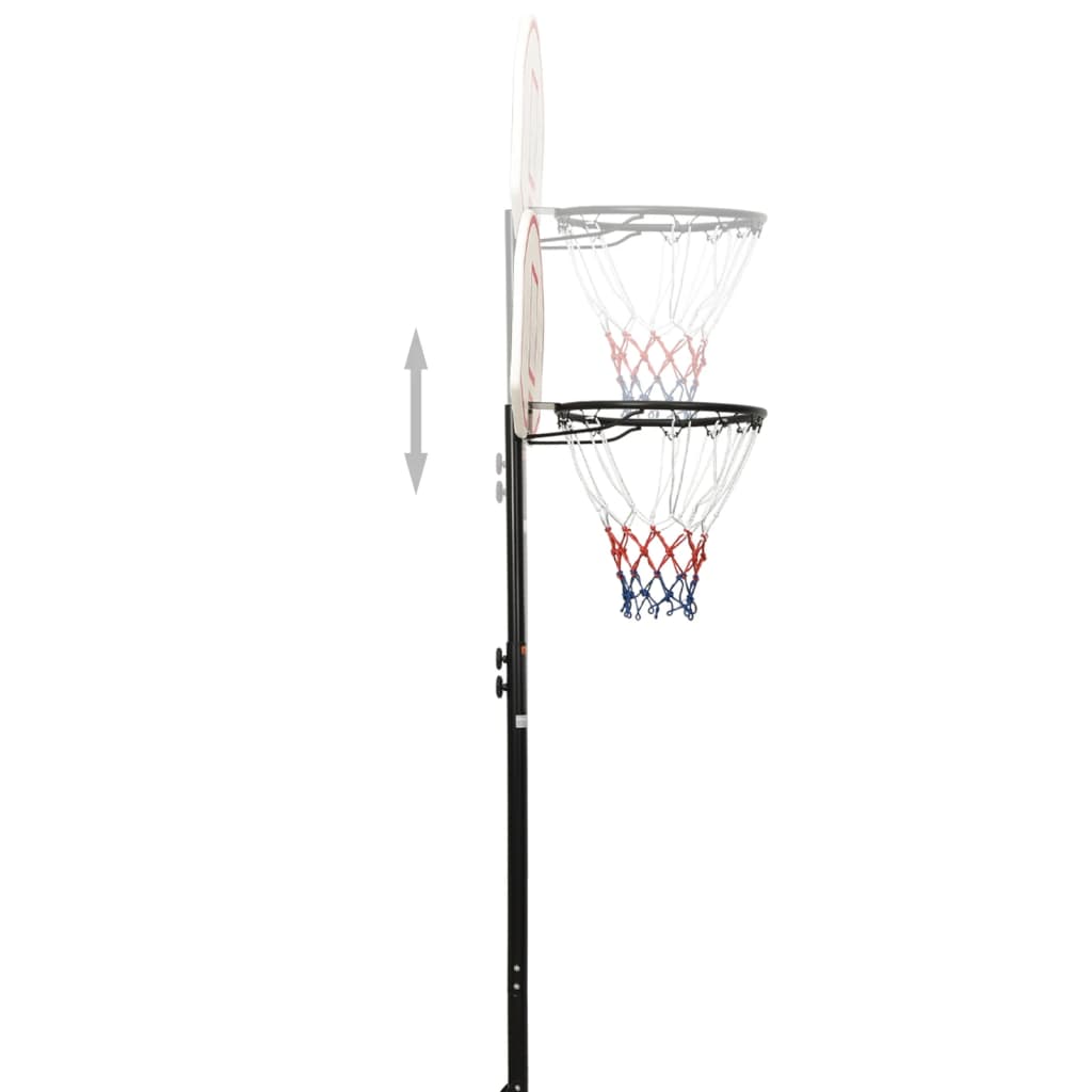 vidaXL Canasta de baloncesto polietileno blanco 216-250 cm