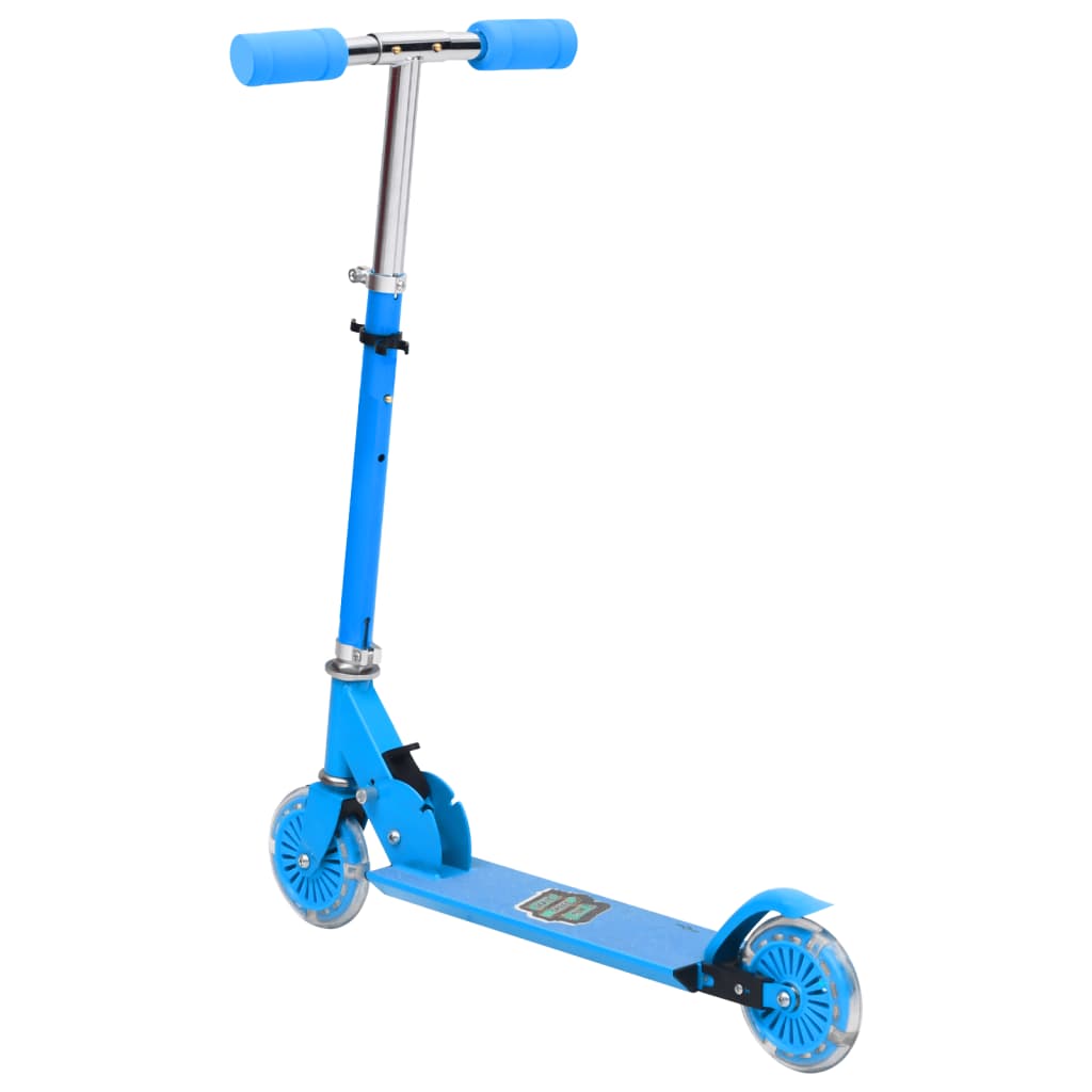vidaXL Patinete de niños de 2 ruedas manillar ajustable aluminio azul