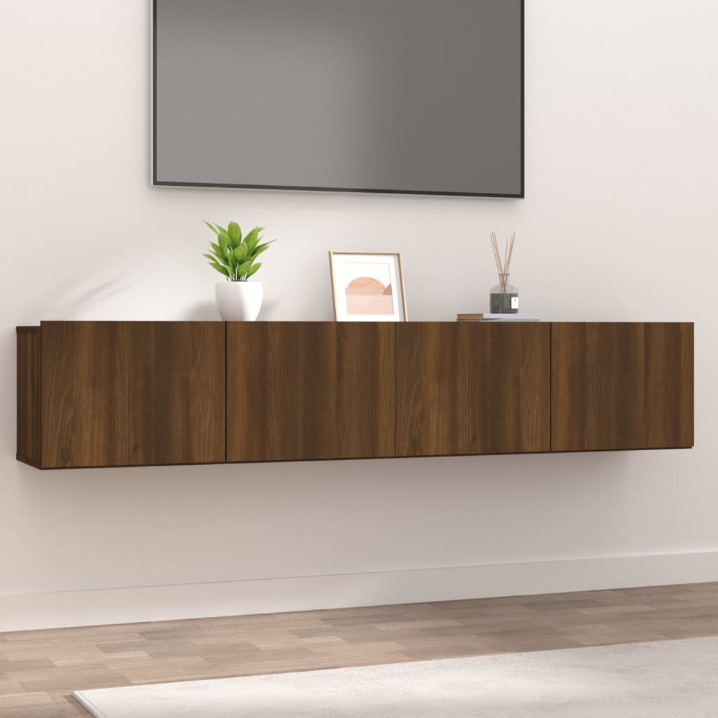 vidaXL Muebles de TV 2 uds madera ingeniería roble marrón 80x30x30 cm