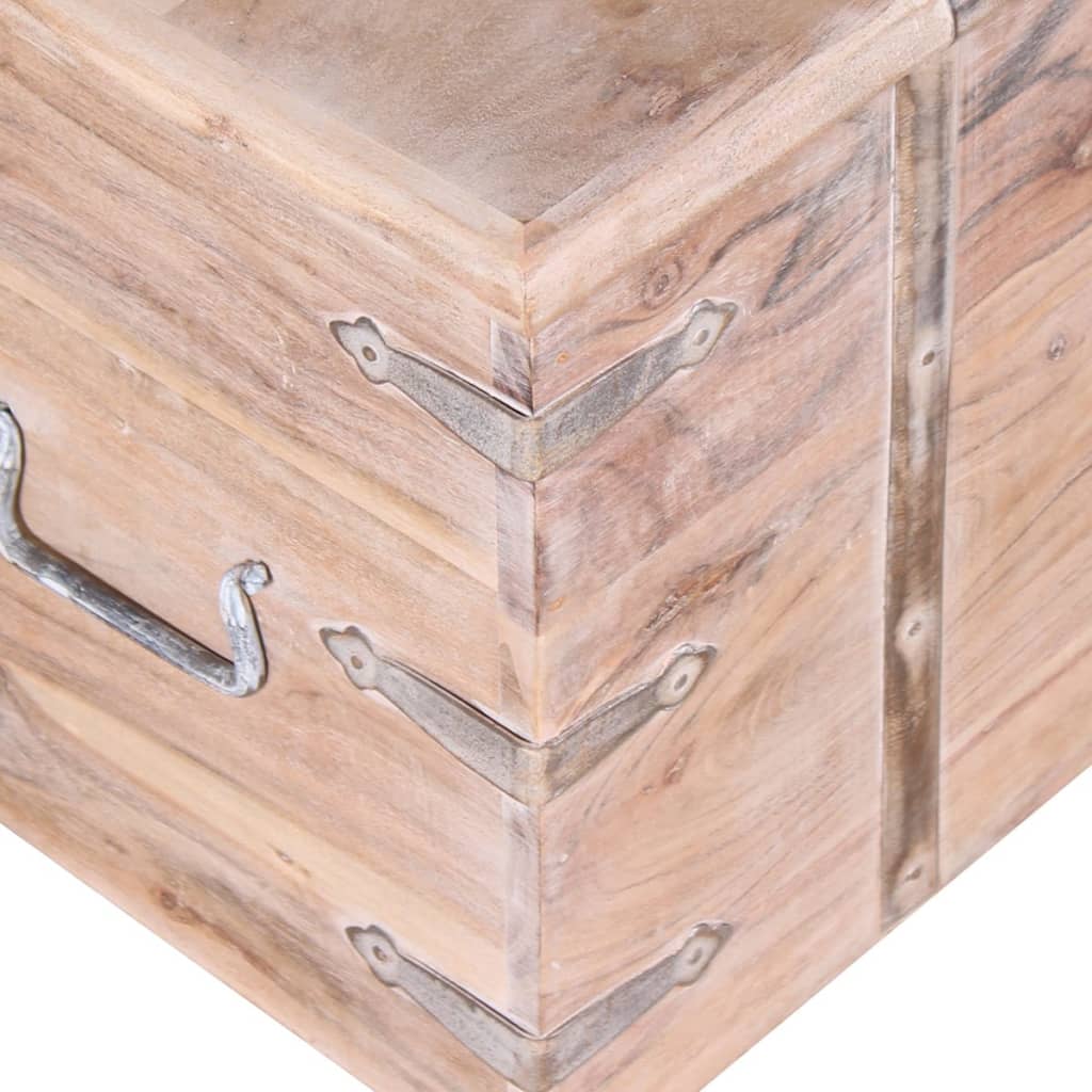 vidaXL Set de baúl de almacenamiento de madera de acacia 2 unidades