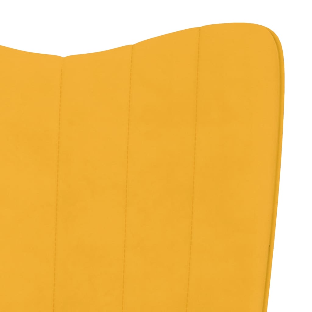 vidaXL Silla mecedora con reposapiés tela amarillo mostaza