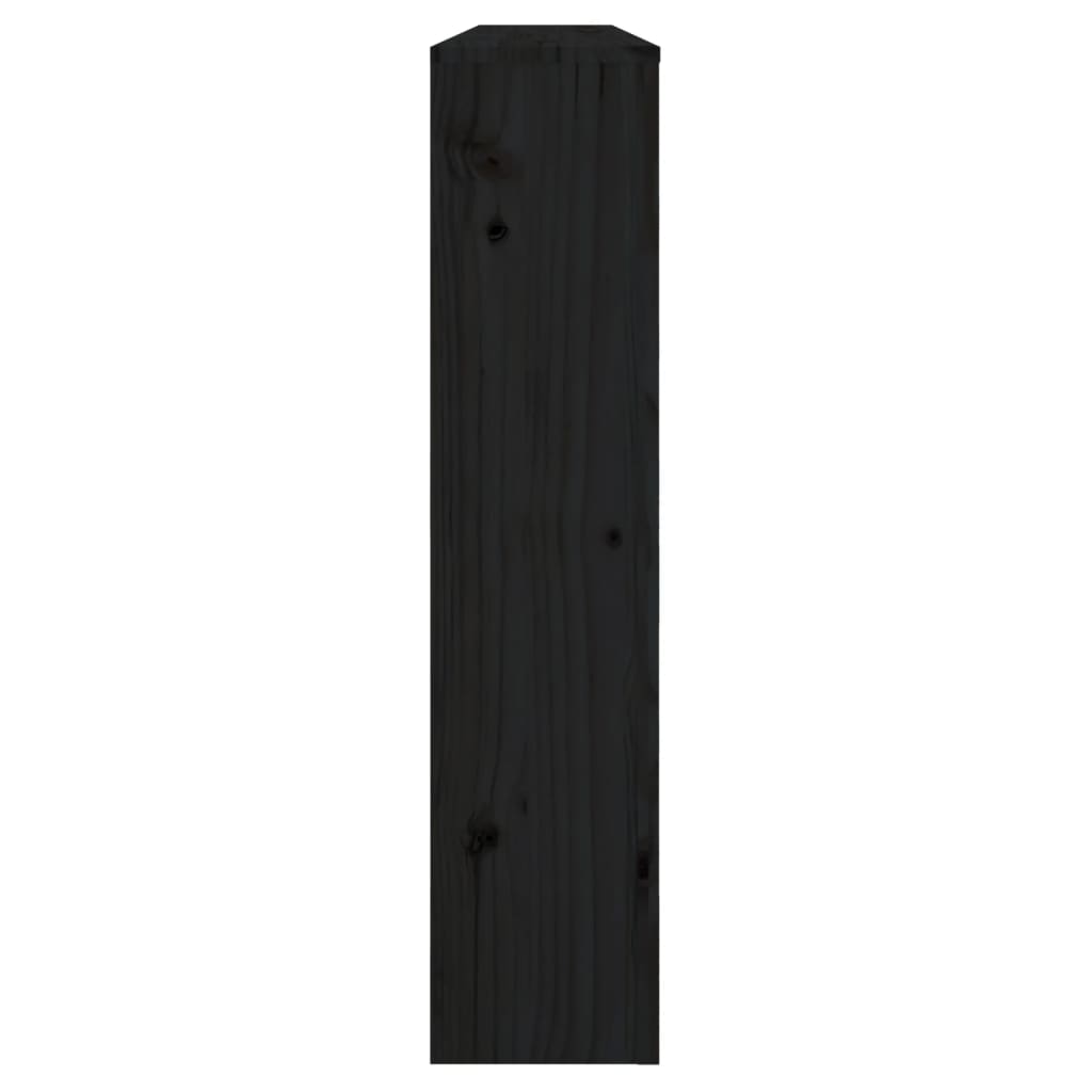 vidaXL Cubierta de radiador madera maciza de pino negro 153x19x84 cm