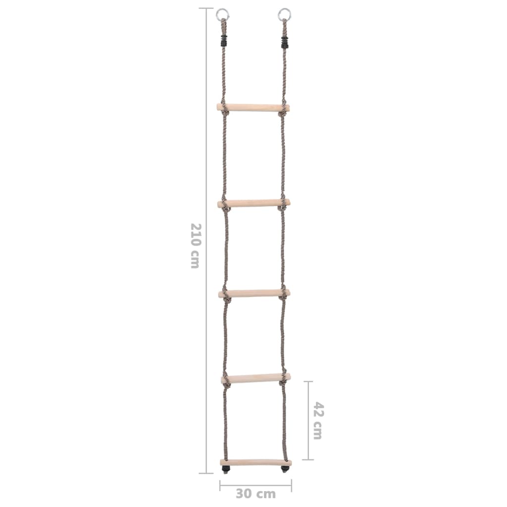 vidaXL Escalera de 5 peldaños madera maciza de pino 210 cm