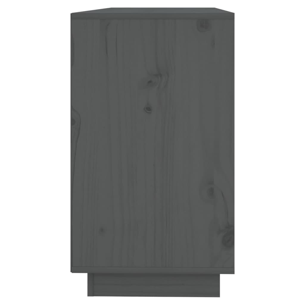 vidaXL Aparador de madera maciza de pino gris 111x34x60 cm