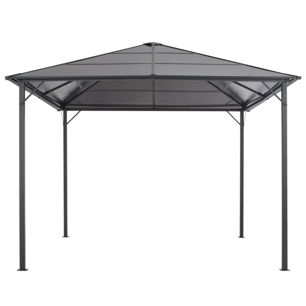 vidaXL Cenador con tejado aluminio 3x3 m negro