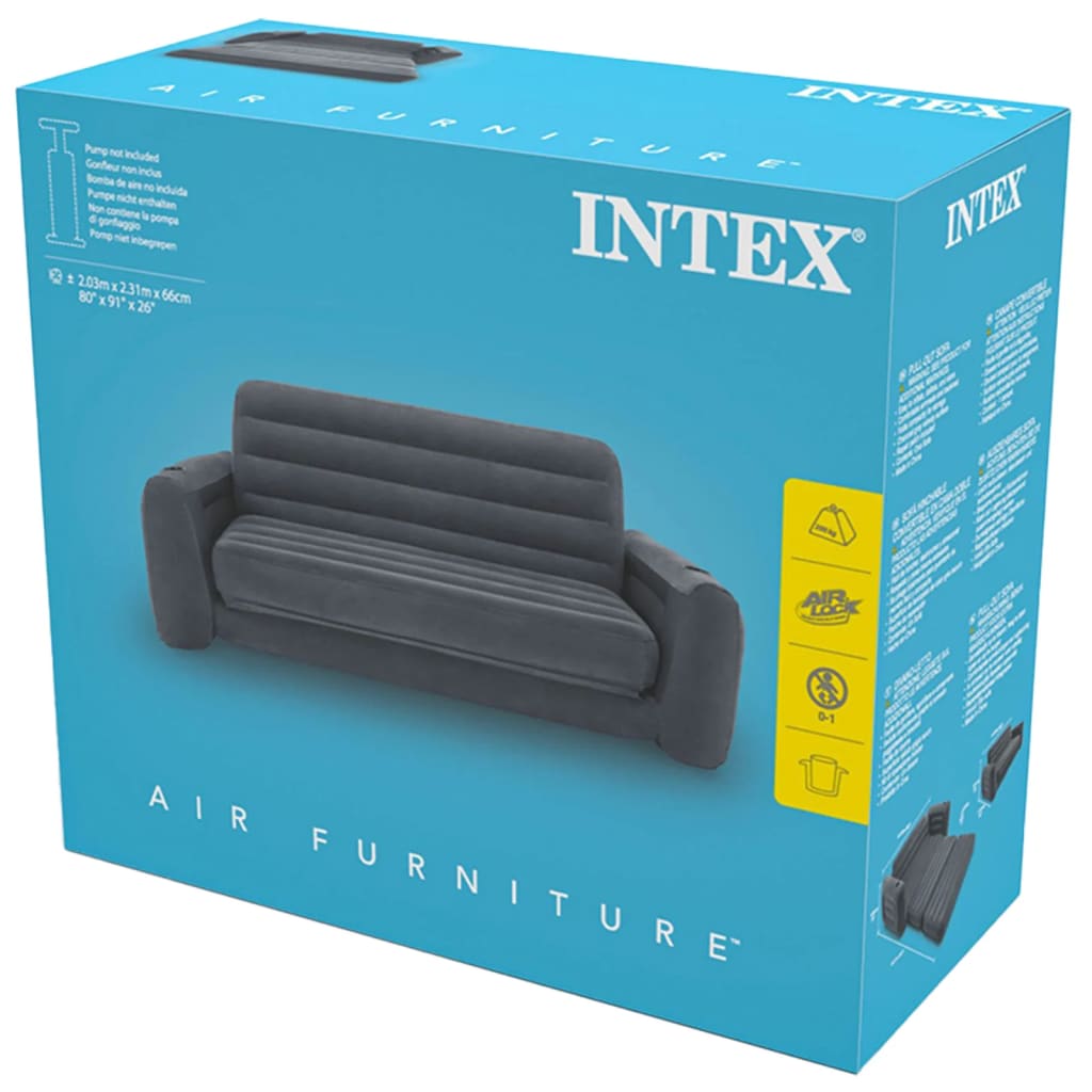 Intex Sofá extensible de vinilo gris
