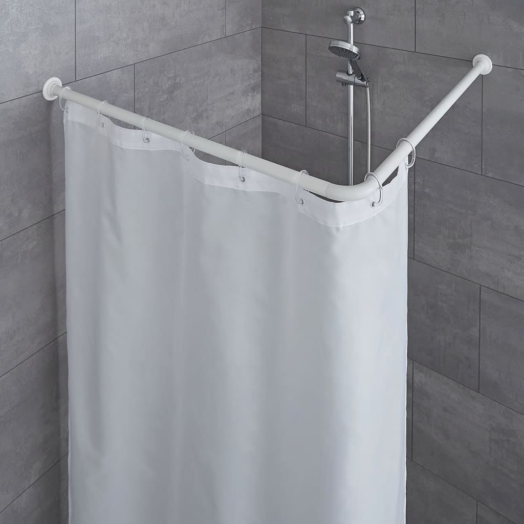 Kleine Wolke Barra esquinera para cortina de ducha blanco 90x90 cm
