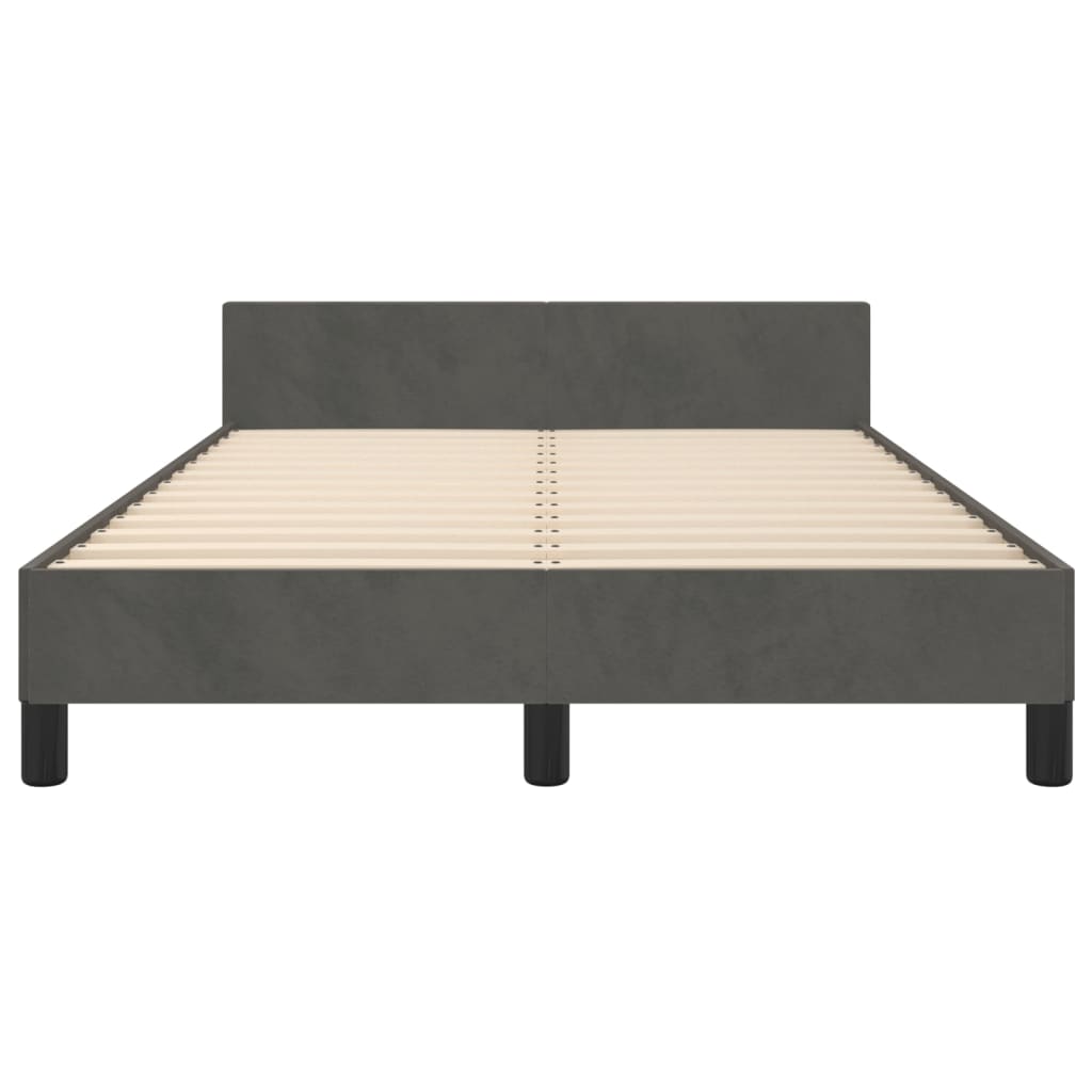 vidaXL Estructura cama con cabecero terciopelo gris oscuro 120x190 cm