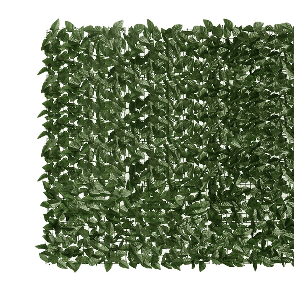 vidaXL Toldo para balcón con hojas verde oscuro 400x150 cm