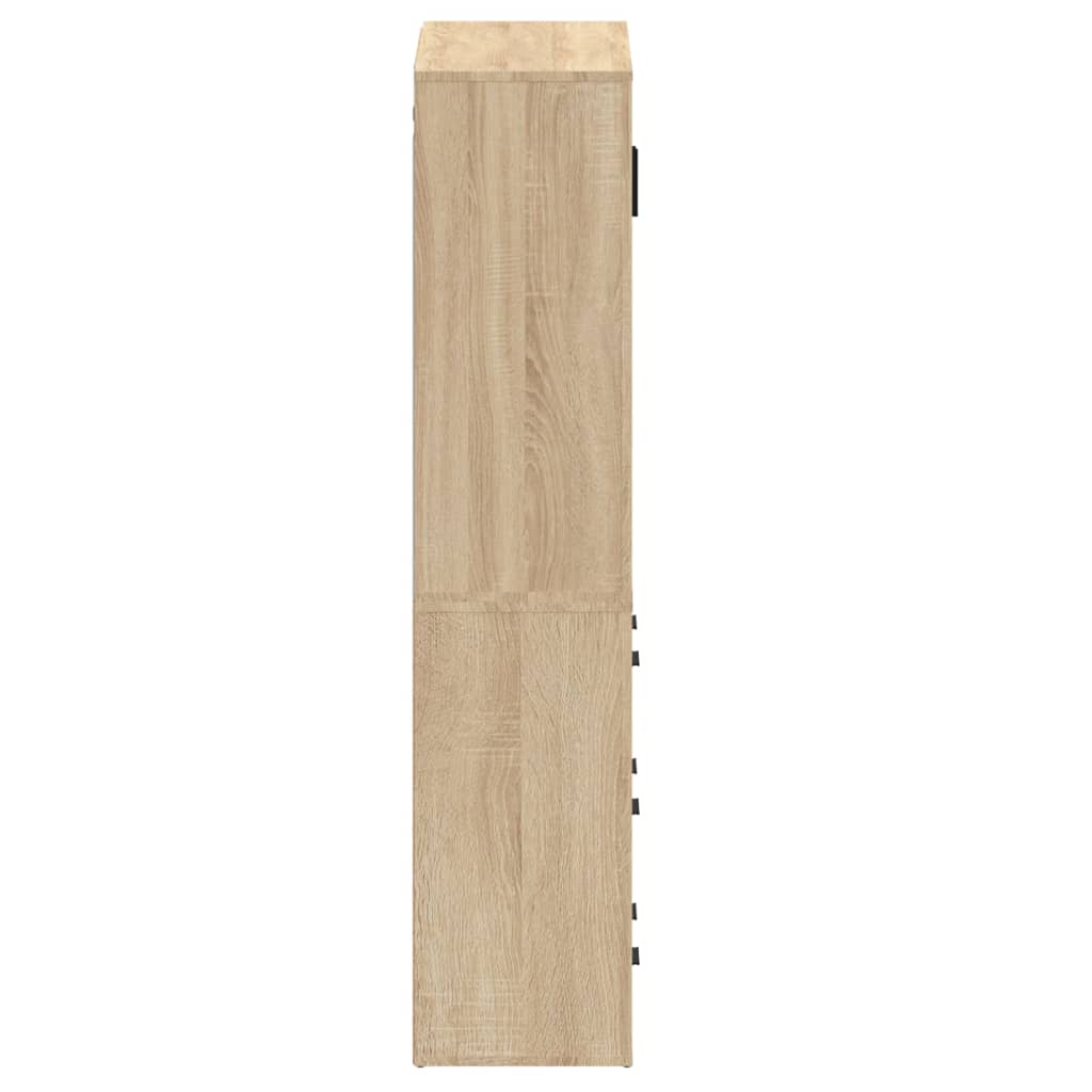 vidaXL Aparador alto madera contrachapada color roble
