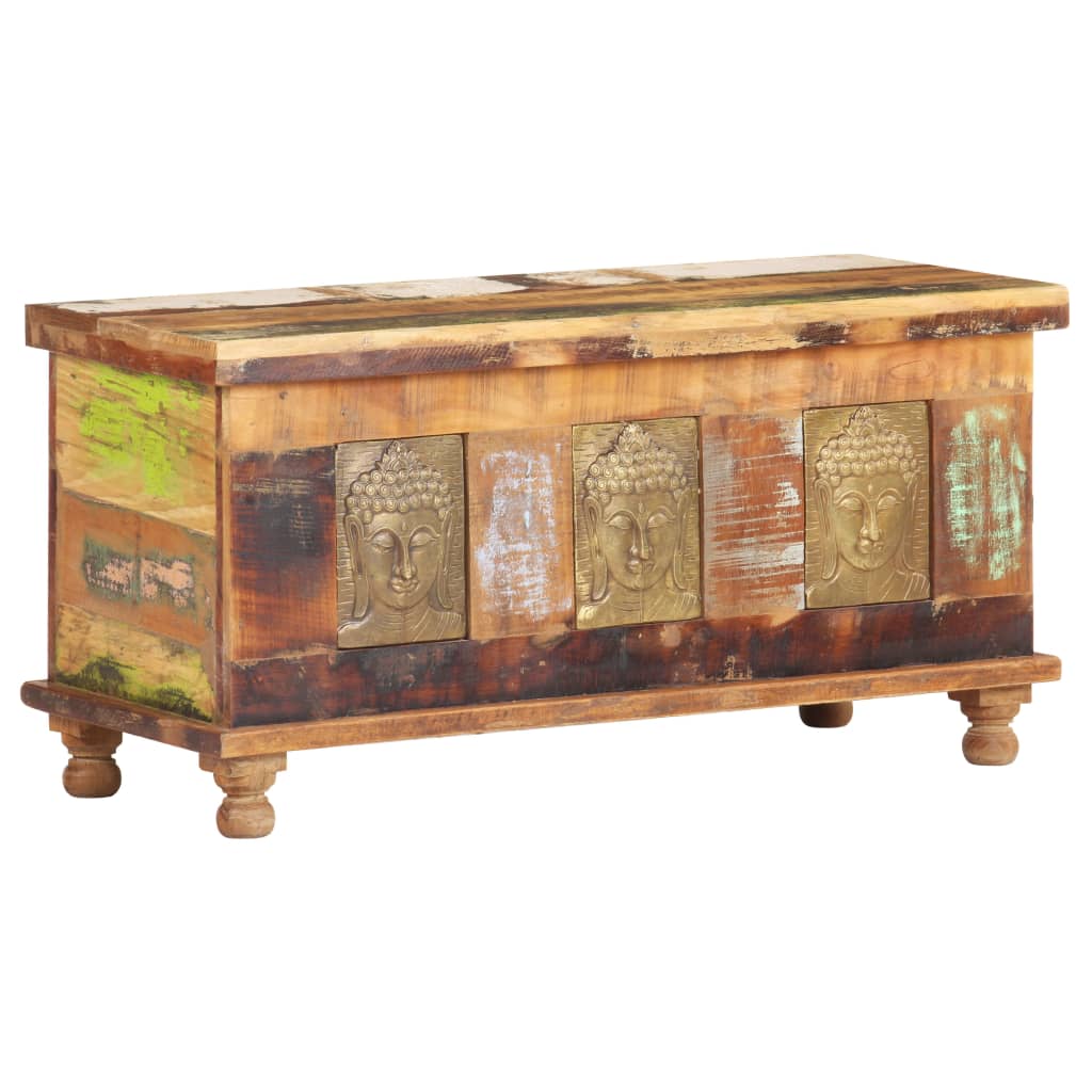 vidaXL Caja de almacenamiento con Buda madera reciclada 90x35x45 cm