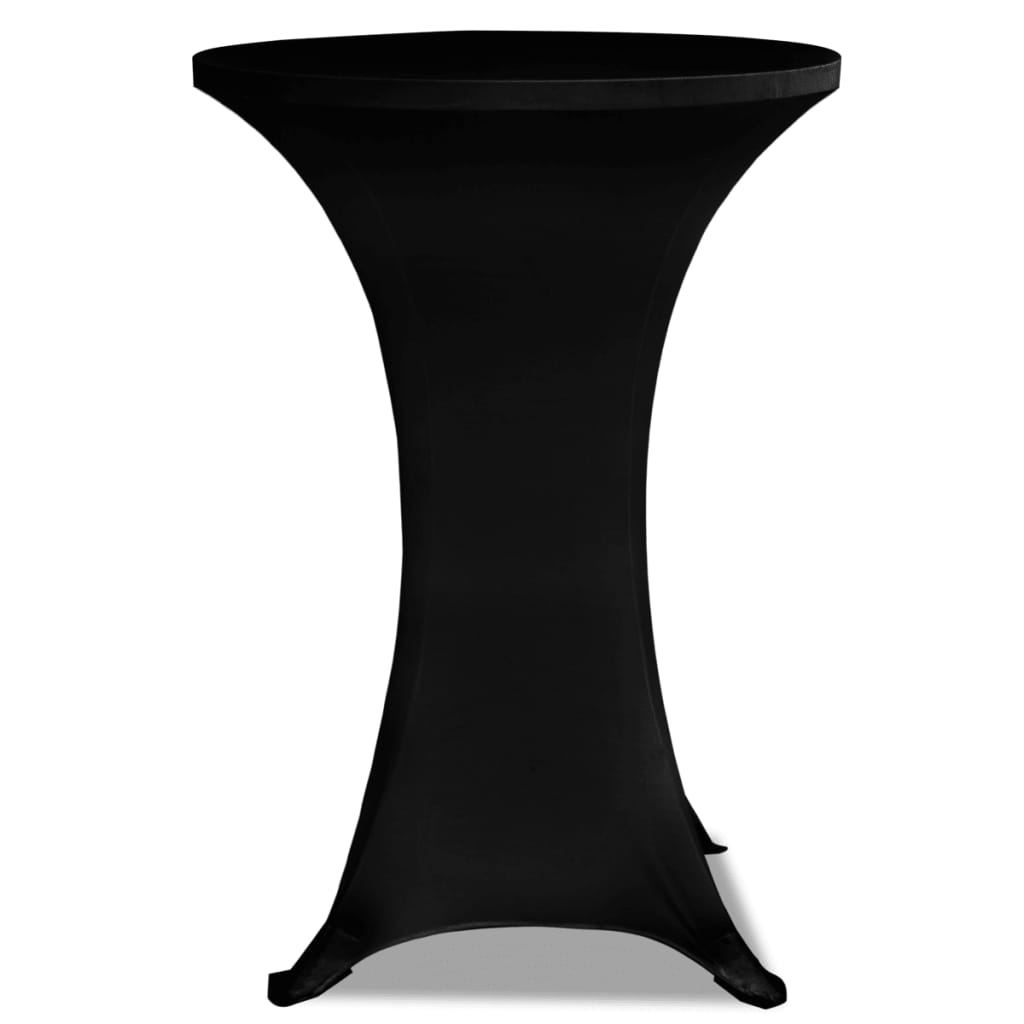 2 Manteles negros ajustados para mesa de pie - 70 cm diámetro