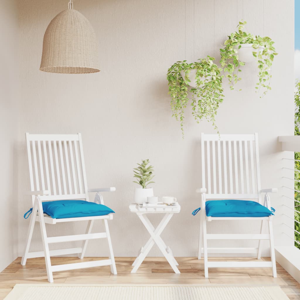 vidaXL Cojines de silla de jardín 2 uds tela Oxford azul 50x50x7 cm