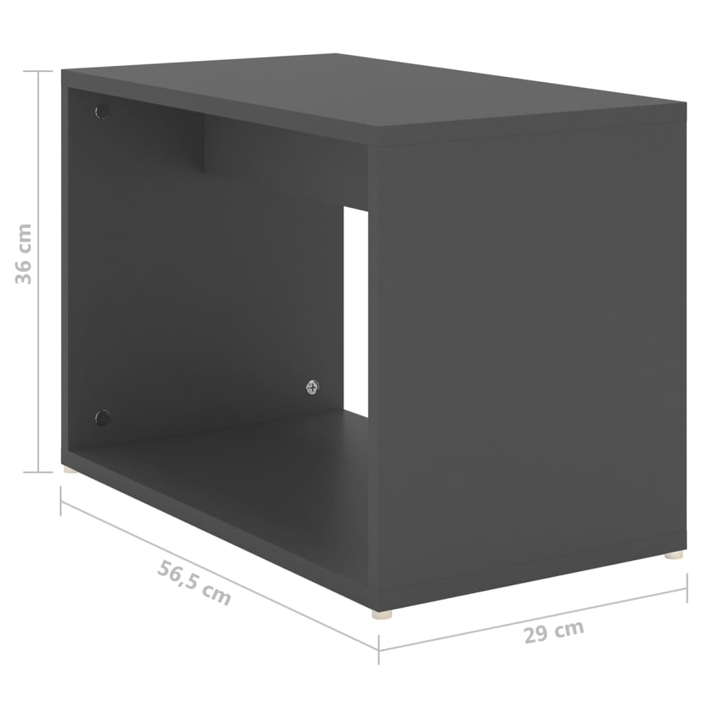 vidaXL Set mesa de centro apilable 3 pzs contrachapada gris 60x60x38cm