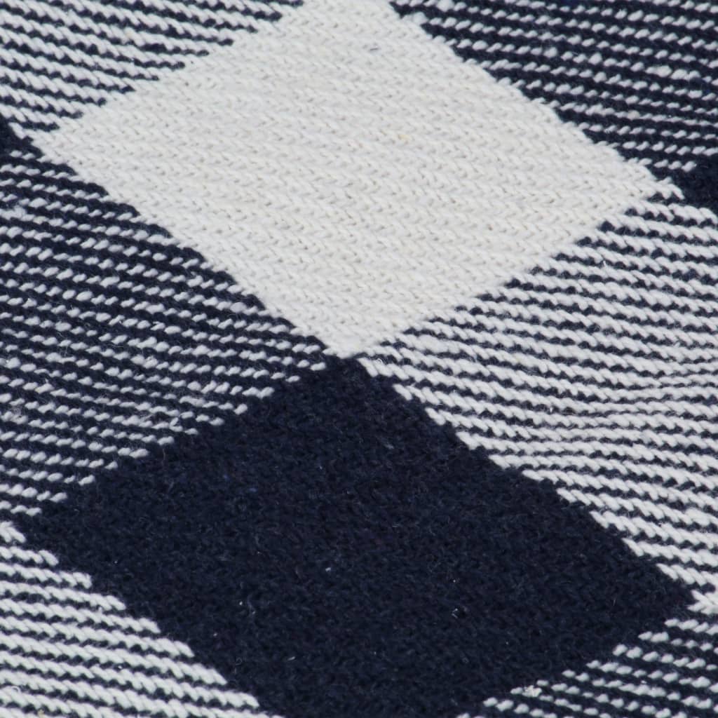 vidaXL Manta a cuadros de algodón azul marino 220x250 cm