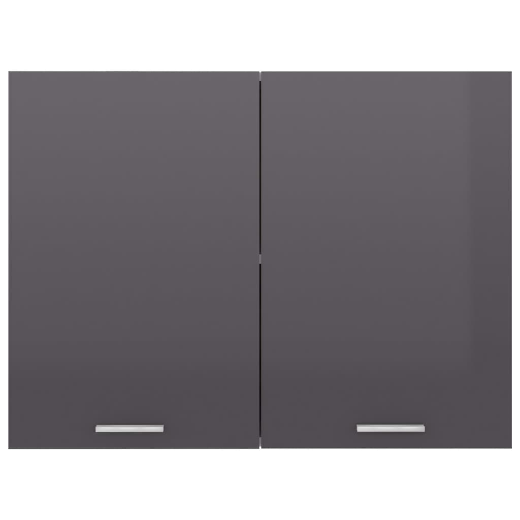vidaXL Armario colgante cocina contrachapada gris brillo 80x31x60 cm
