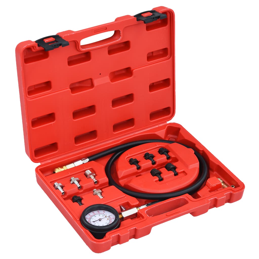 vidaXL Kit de comprobación de presión de aceite 12 piezas