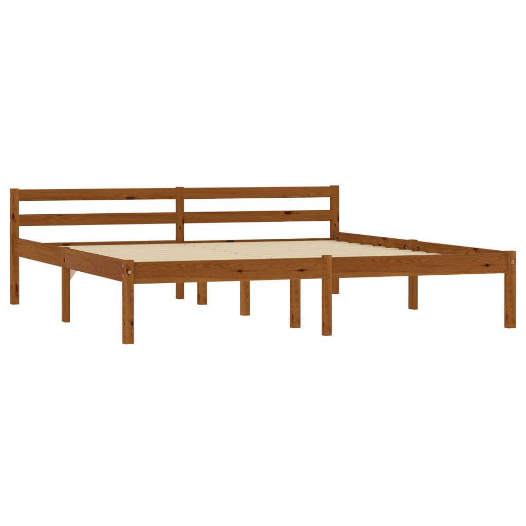 vidaXL Estructura de cama madera maciza pino marrón miel 160x200 cm