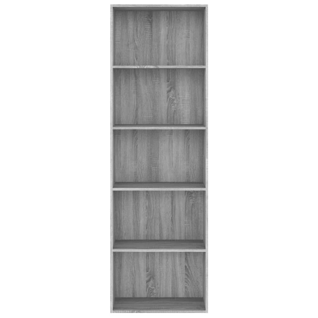 vidaXL Estantería 5 niveles madera contrachapada gris 60x30x189 cm