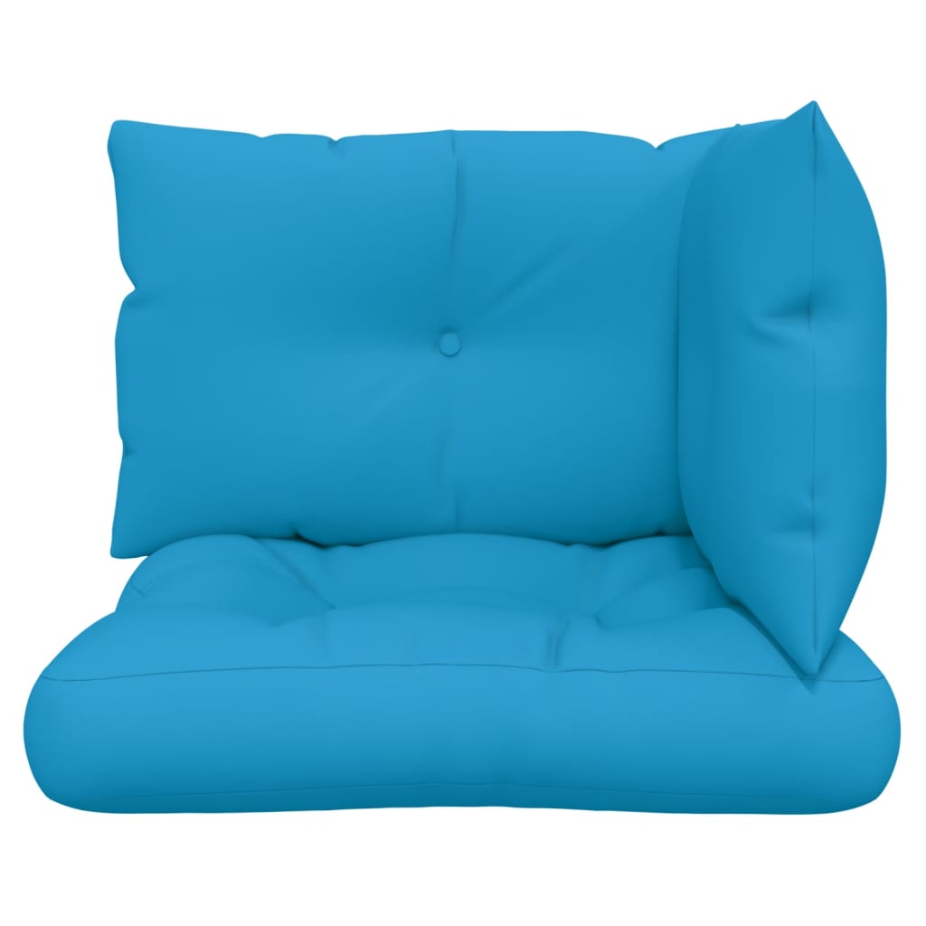 vidaXL Cojines para sofá de palets 3 unidades tela azul