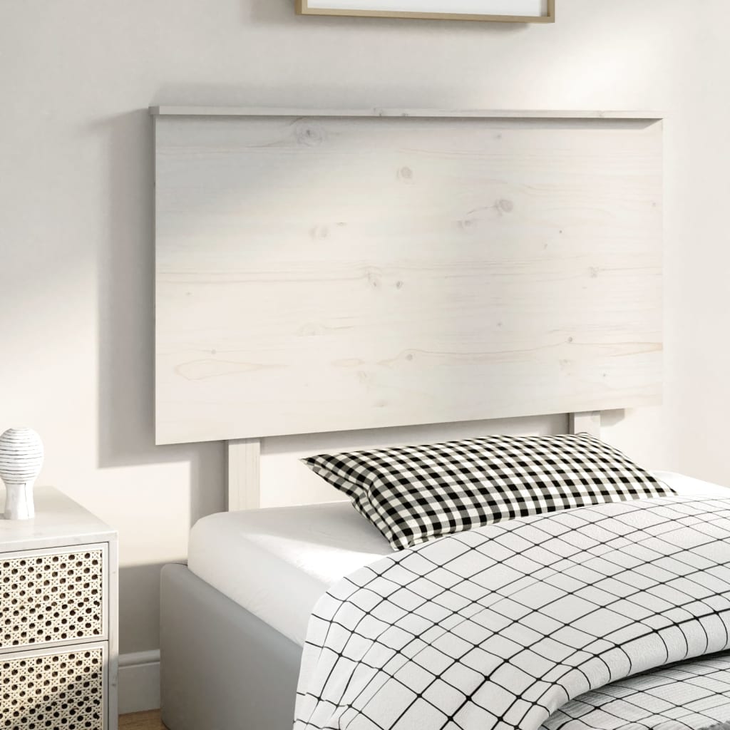 vidaXL Cabecero de cama madera maciza de pino blanco 94x6x82,5 cm