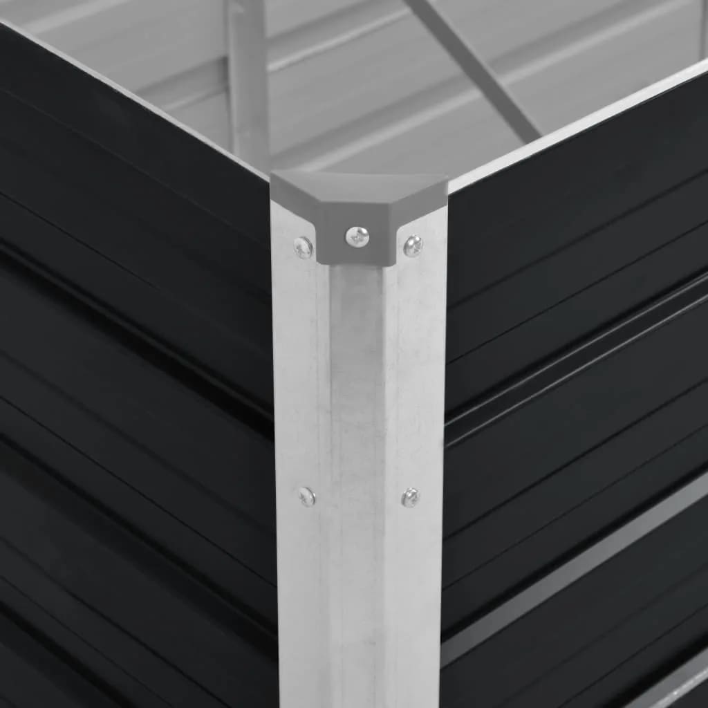 vidaXL Arriate de acero galvanizado gris antracita 240x80x45 cm