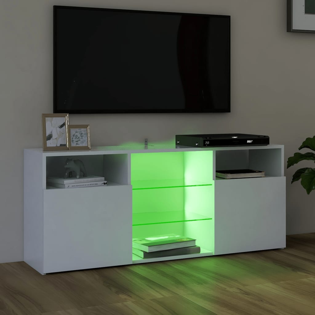 vidaXL Mueble para TV con luces LED blanco 120x30x50 cm
