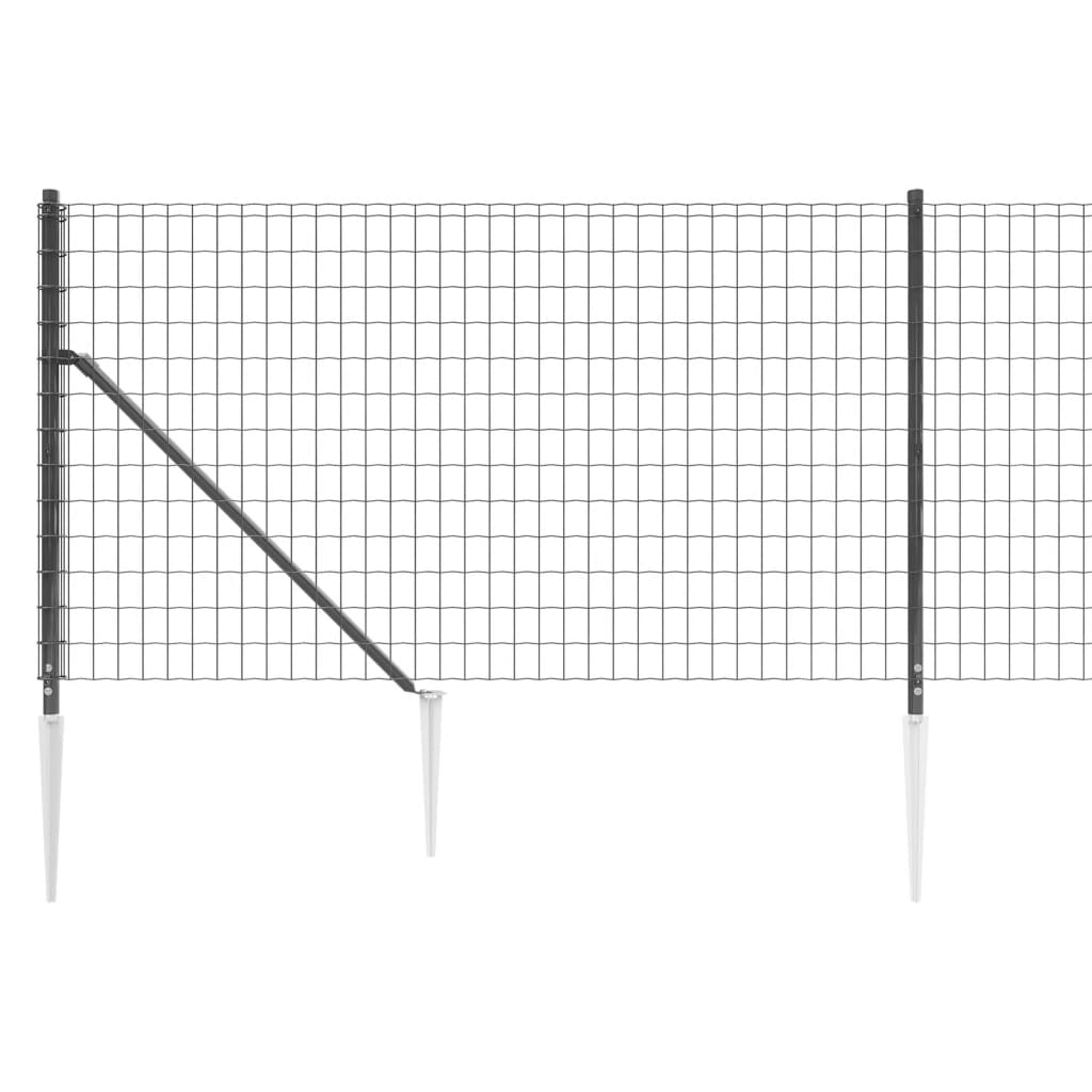 vidaXL Cerca de alambre con pinchos de anclaje gris antracita 0,8x25 m