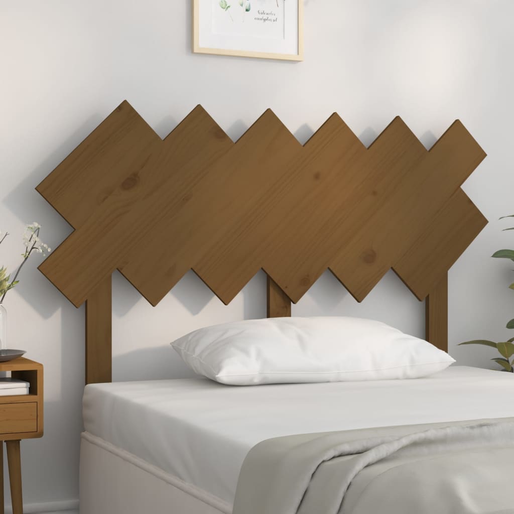 vidaXL Cabecero de cama madera maciza pino marrón miel 122,5x3x80,5 cm