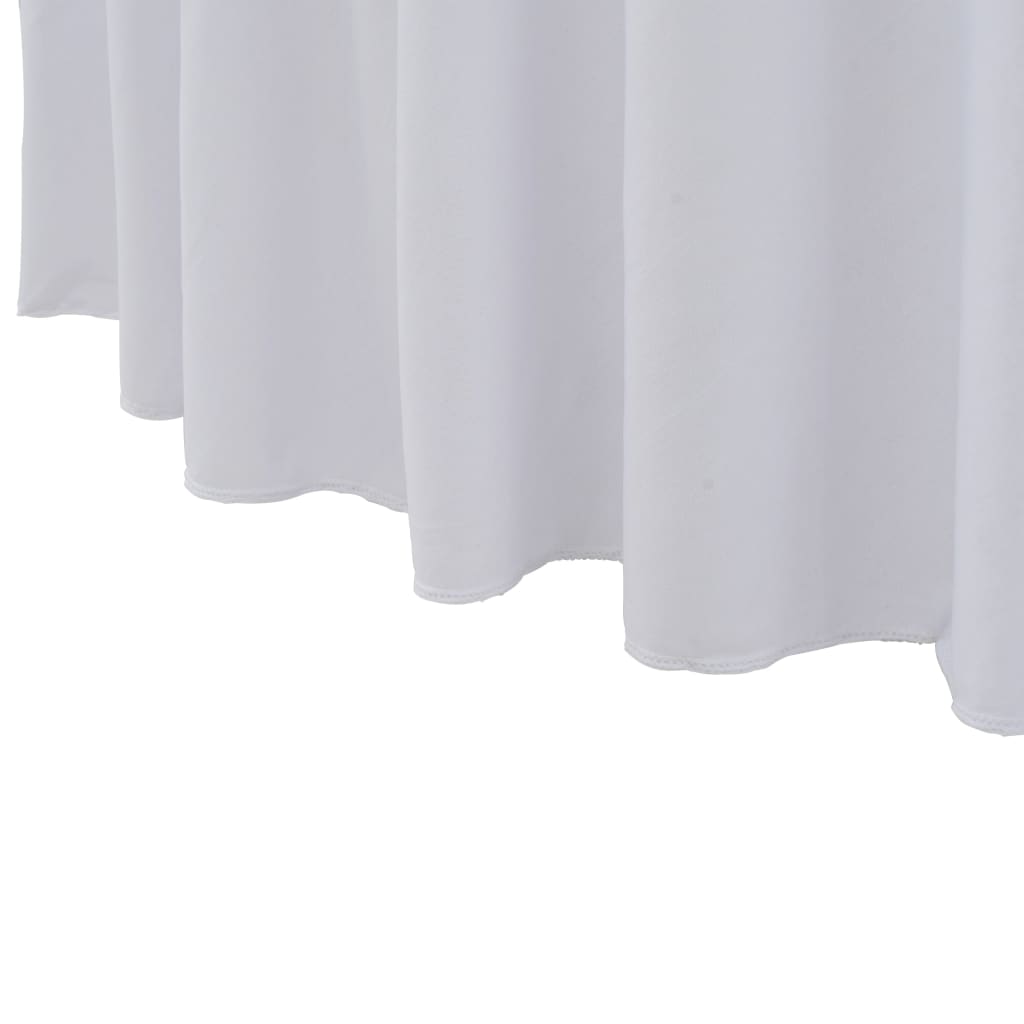 vidaXL Fundas elásticas para mesa 2 uds con falda 150x74 cm blanco