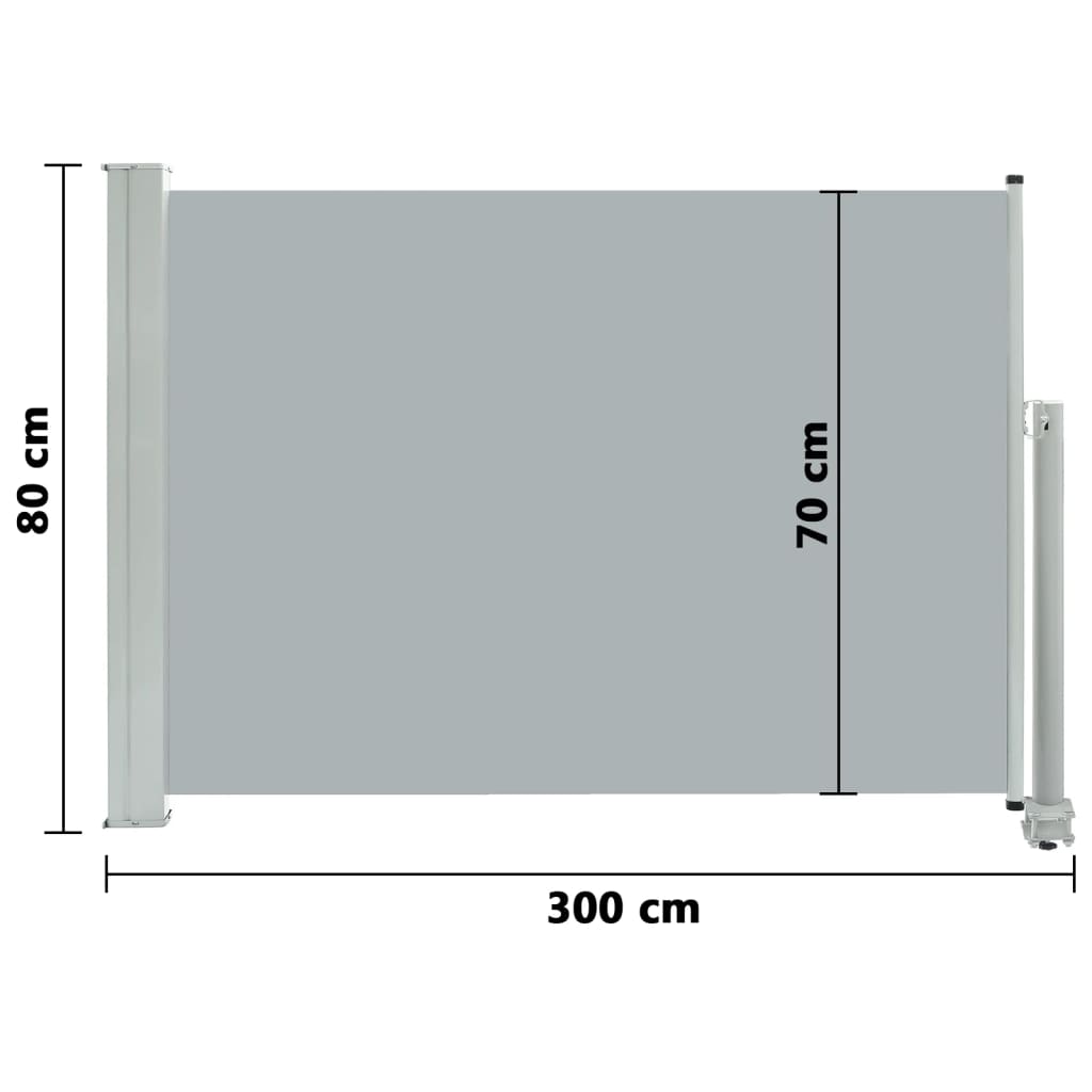 vidaXL Toldo lateral retráctil de jardín gris 80x300 cm