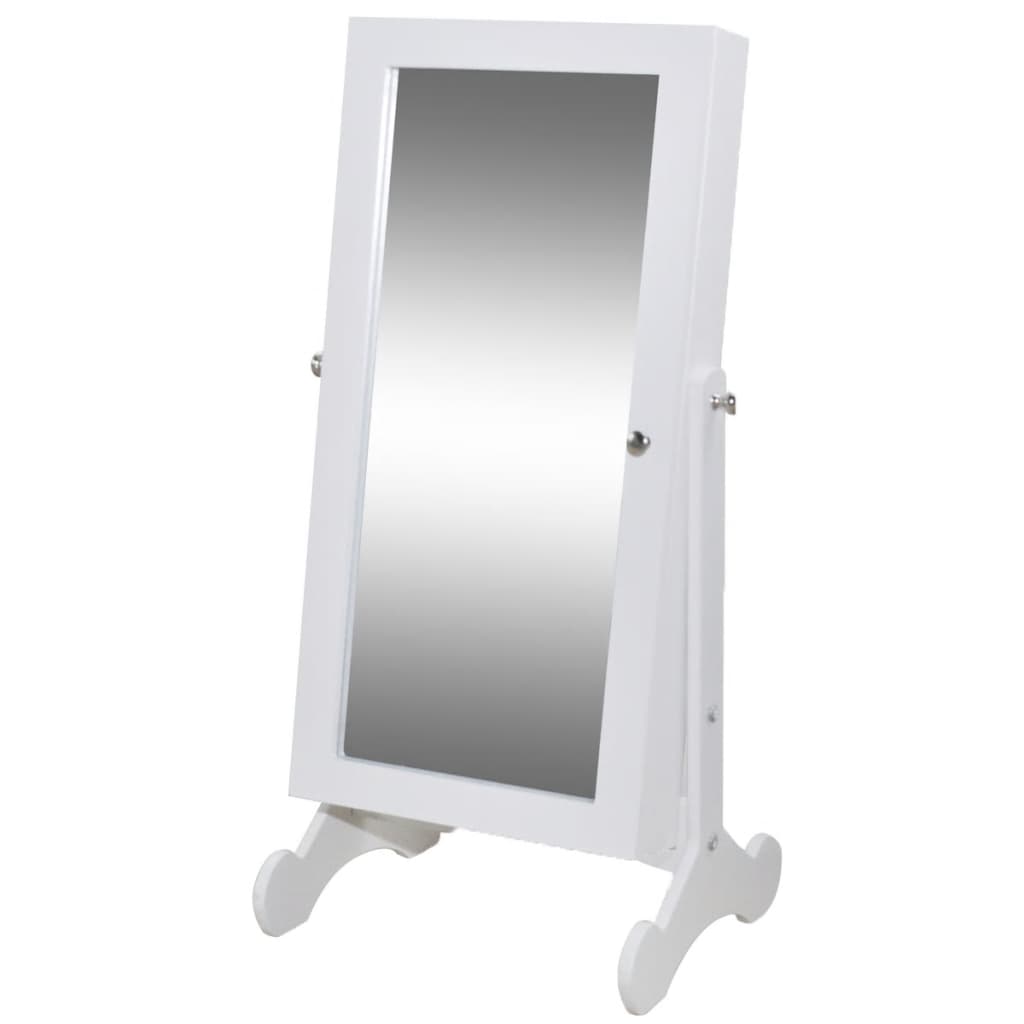 Espejo armario joyero blanco con luz LED