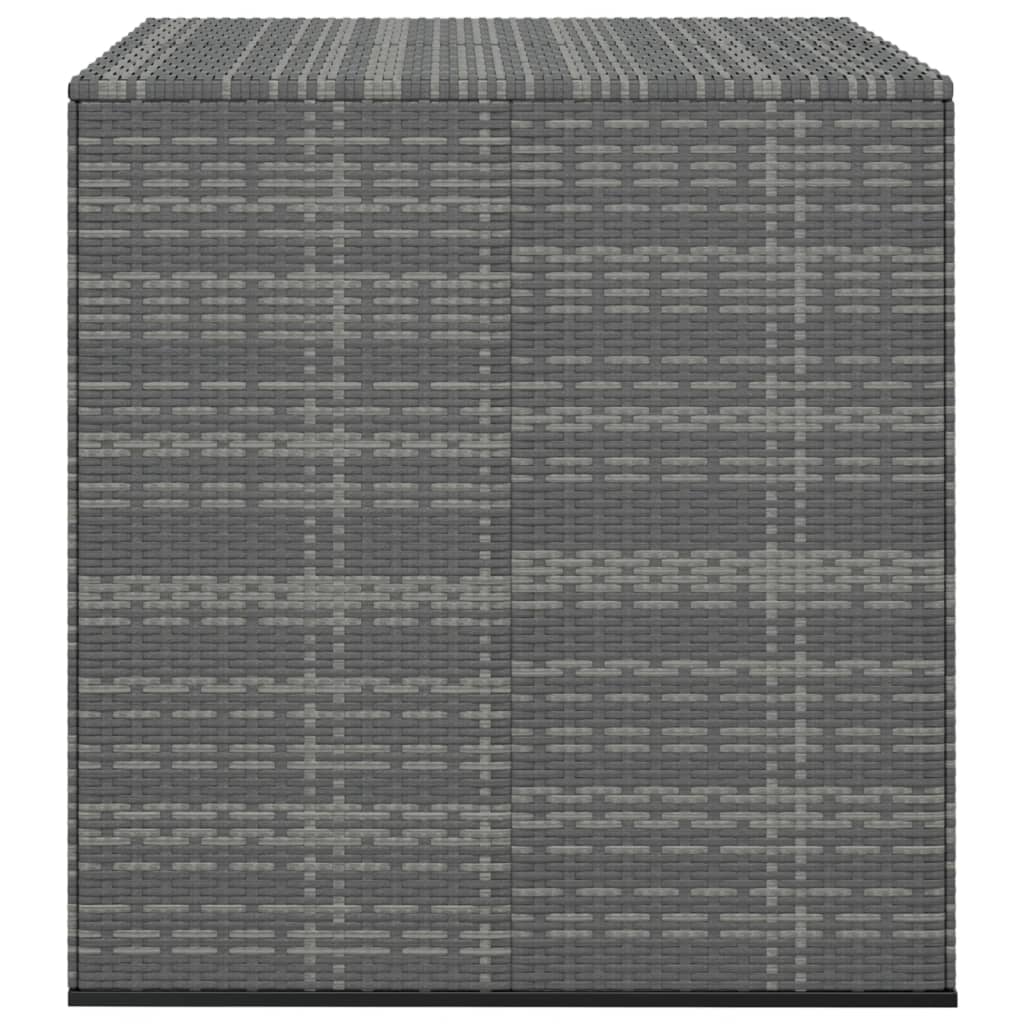 vidaXL Baúl de cojines para jardín de ratán PE gris 100x97,5x104 cm