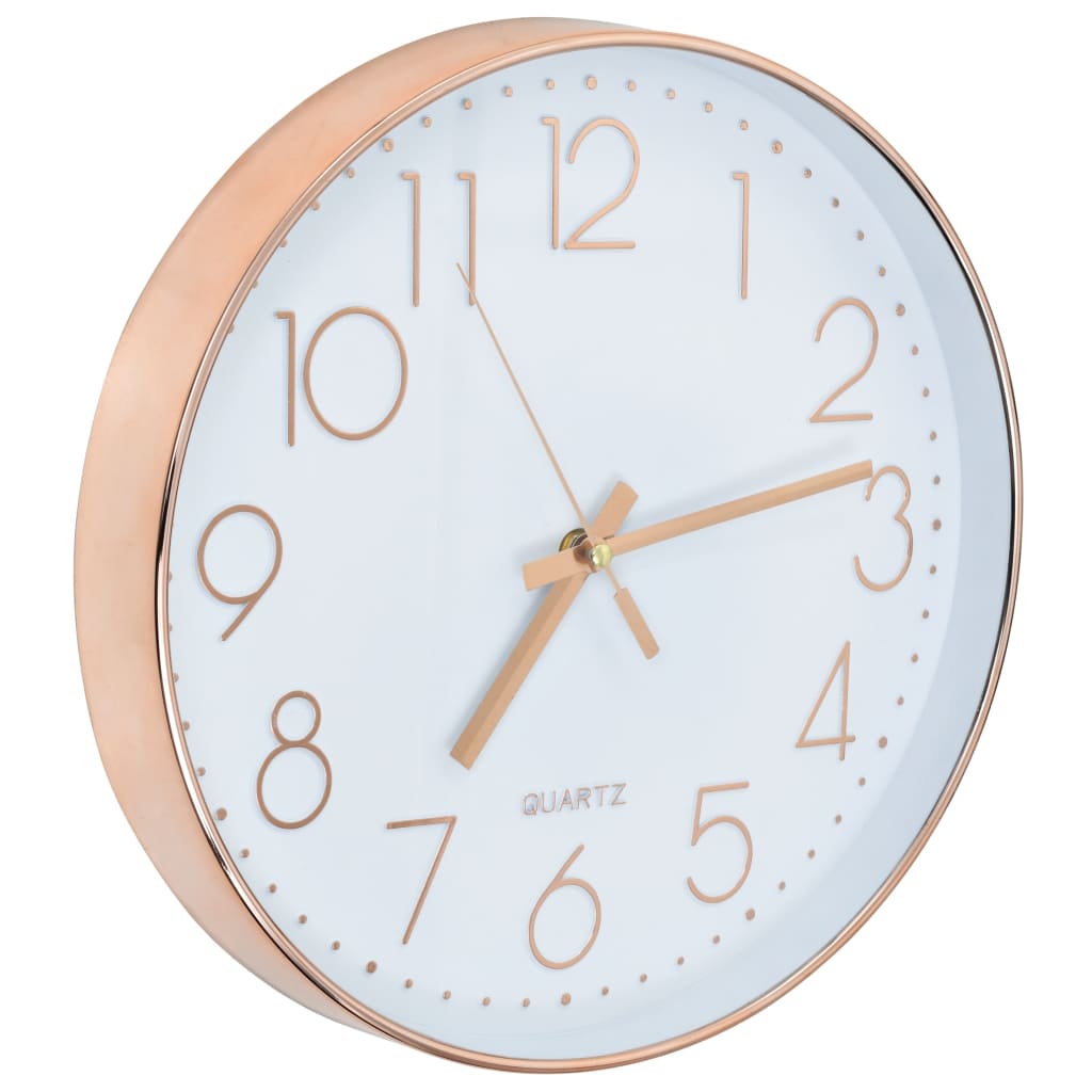 vidaXL Reloj de pared 30 cm rosa dorado