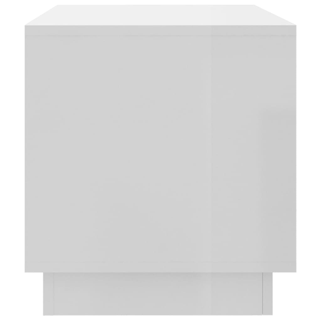 vidaXL Mueble para TV madera contrachapada blanco brillo 102x41x44 cm