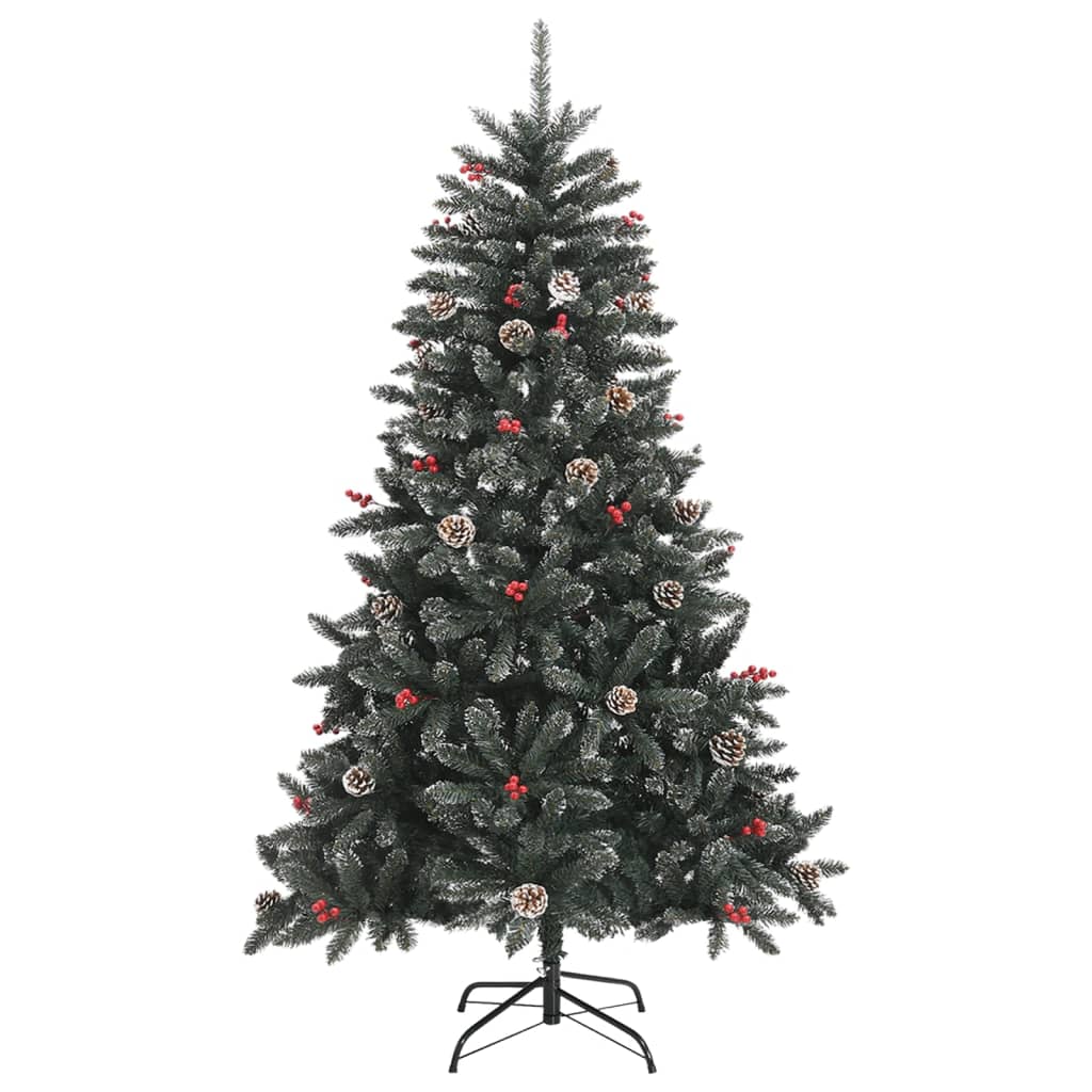 vidaXL Árbol de Navidad artificial con soporte PVC verde 120 cm