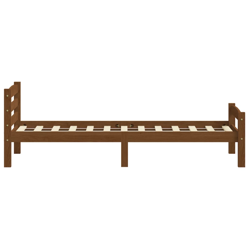 vidaXL Estructura de cama madera maciza pino marrón miel 90x200 cm