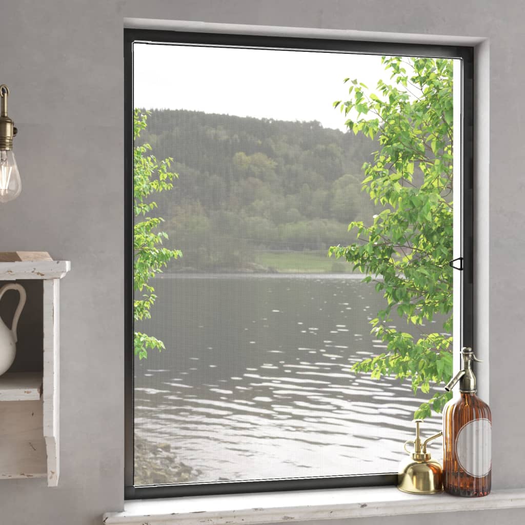 vidaXL Mosquitera para ventanas gris antracita 100x120 cm