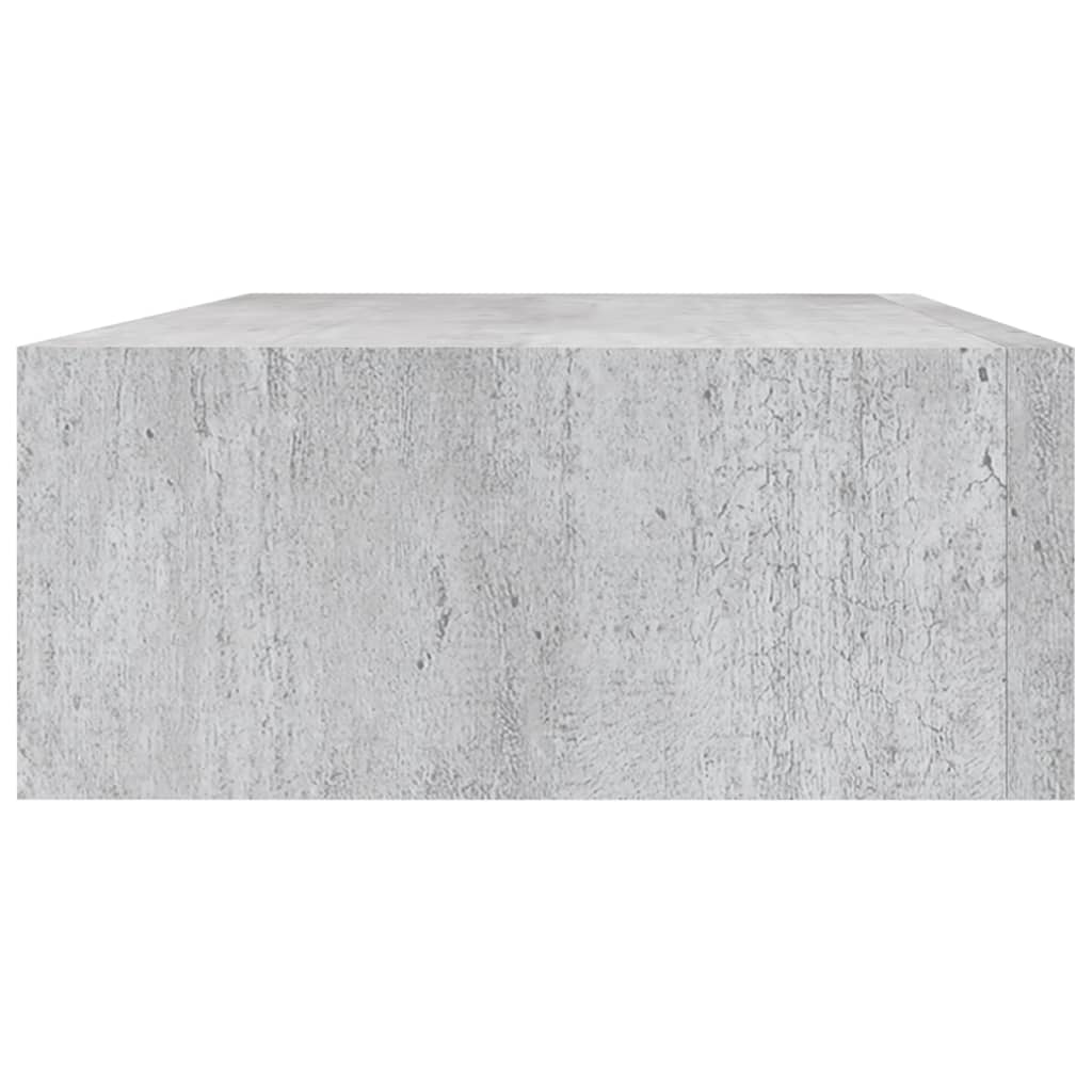 vidaXL Estante de pared con cajón 2 uds MDF gris hormigón 40x23,5x10cm